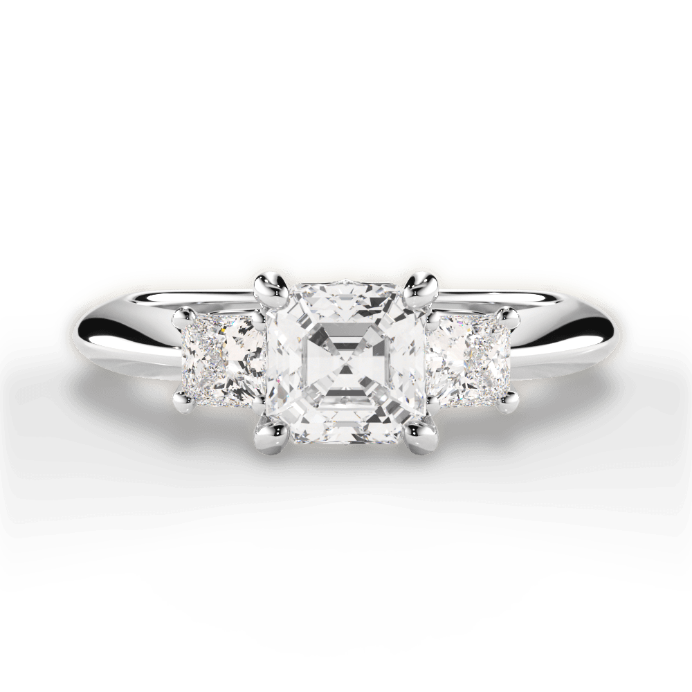 14kt White Gold/18kt White Gold/Platinum/asscher/top