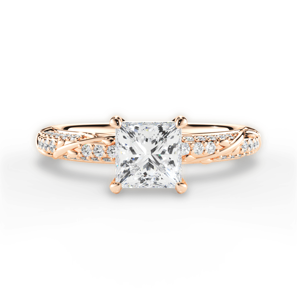 14kt Rose Gold/18kt Rose Gold/princess/top