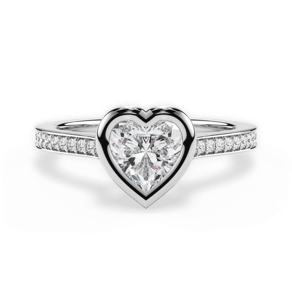 14kt White Gold/18kt White Gold/Platinum/heart/top