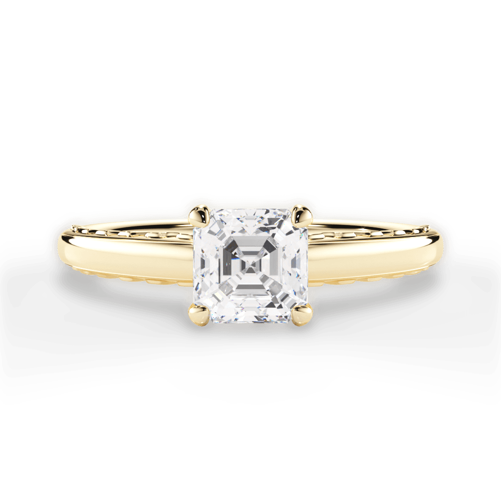 14kt Yellow Gold/18kt Yellow Gold/asscher/top