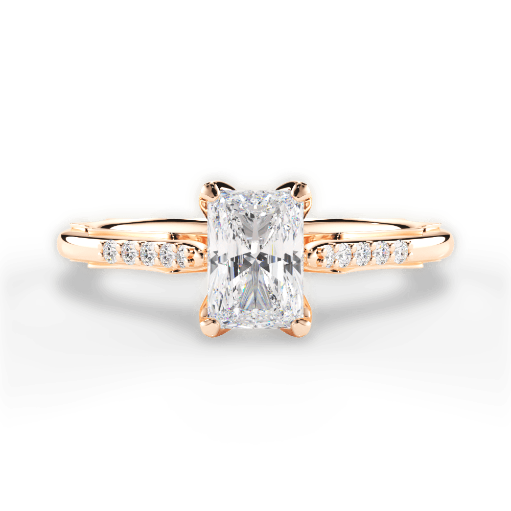 14kt Rose Gold/18kt Rose Gold/radiant/top