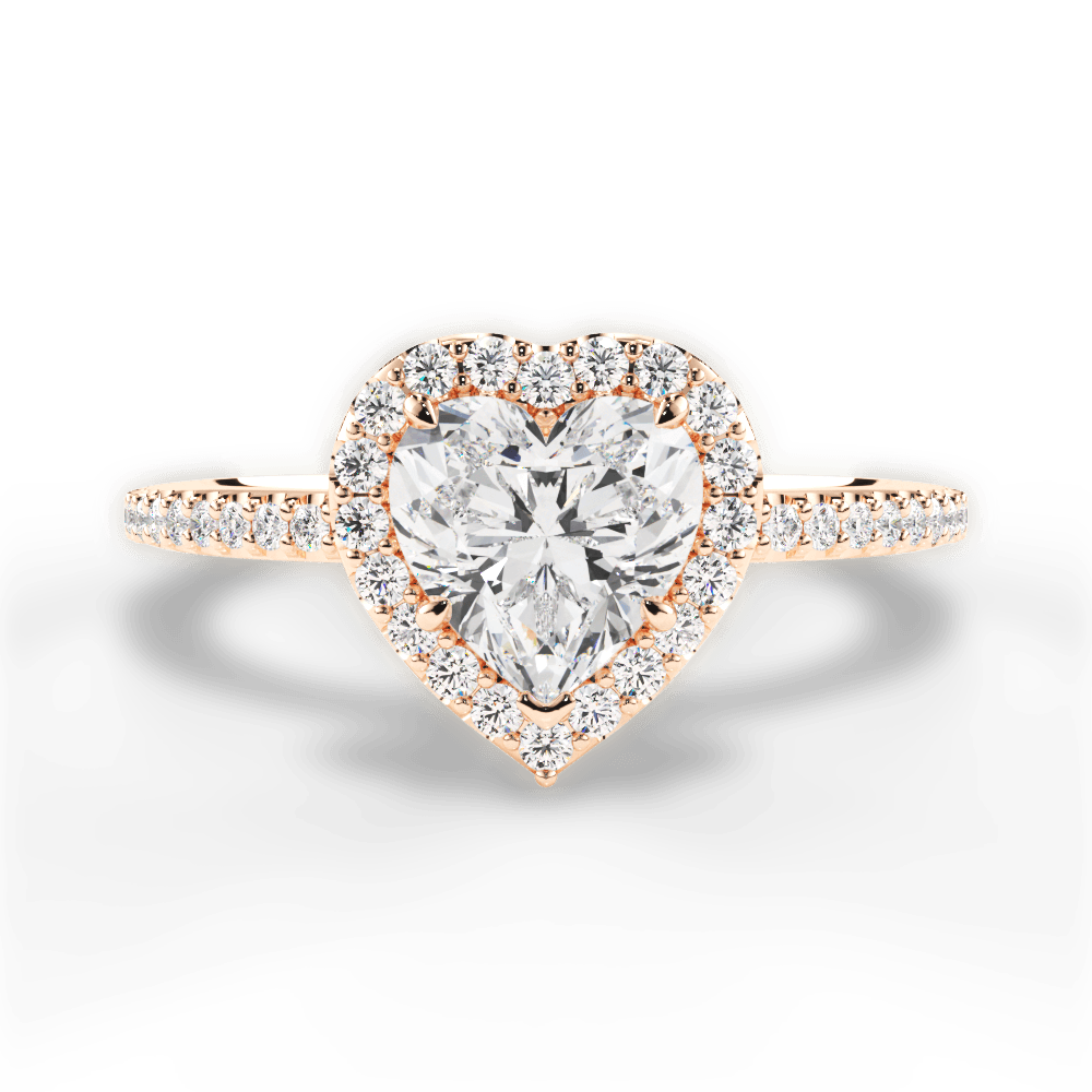 14kt Rose Gold/18kt Rose Gold/heart/top