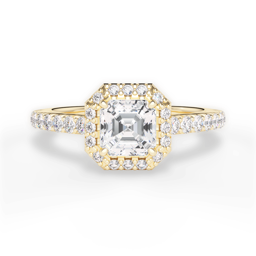 14kt Yellow Gold/18kt Yellow Gold/asscher/top