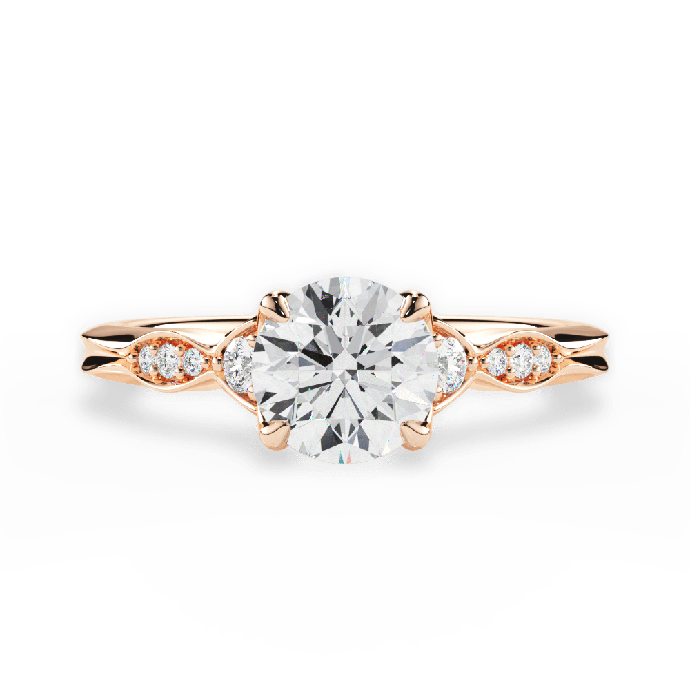 14kt Rose Gold/18kt Rose Gold/round/top