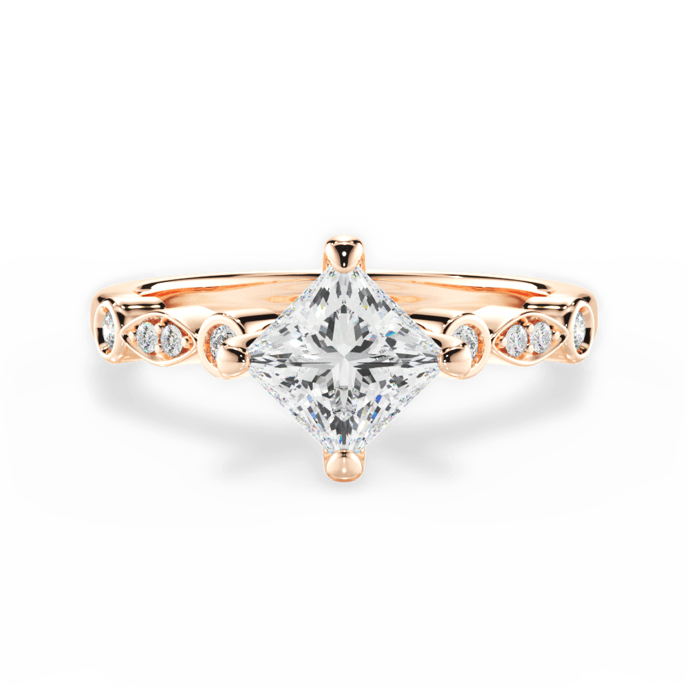 14kt Rose Gold/18kt Rose Gold/princess/top