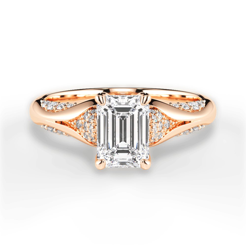 14kt Rose Gold/18kt Rose Gold/emerald/top