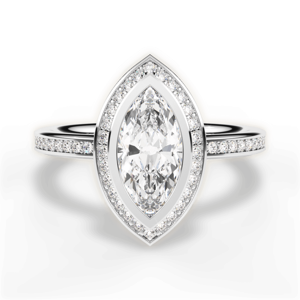 14kt White Gold/18kt White Gold/Platinum/marquise/top