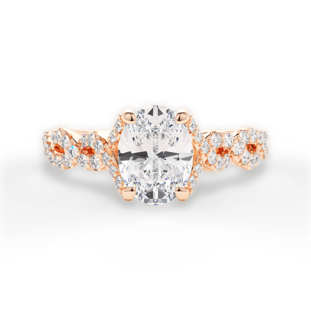 14kt Rose Gold/18kt Rose Gold/oval/top