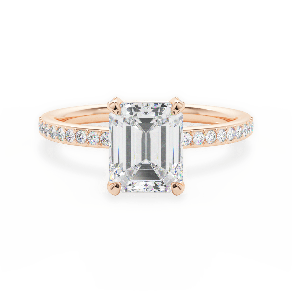14kt Rose Gold/18kt Rose Gold/emerald/top