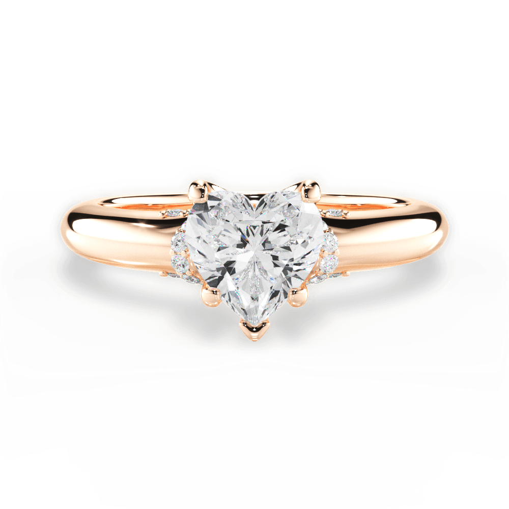 14kt Rose Gold/18kt Rose Gold/heart/top