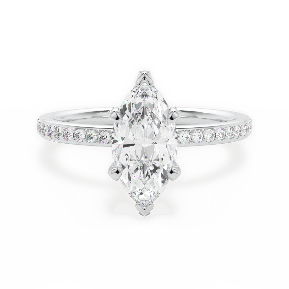 14kt White Gold/18kt White Gold/Platinum/marquise/top