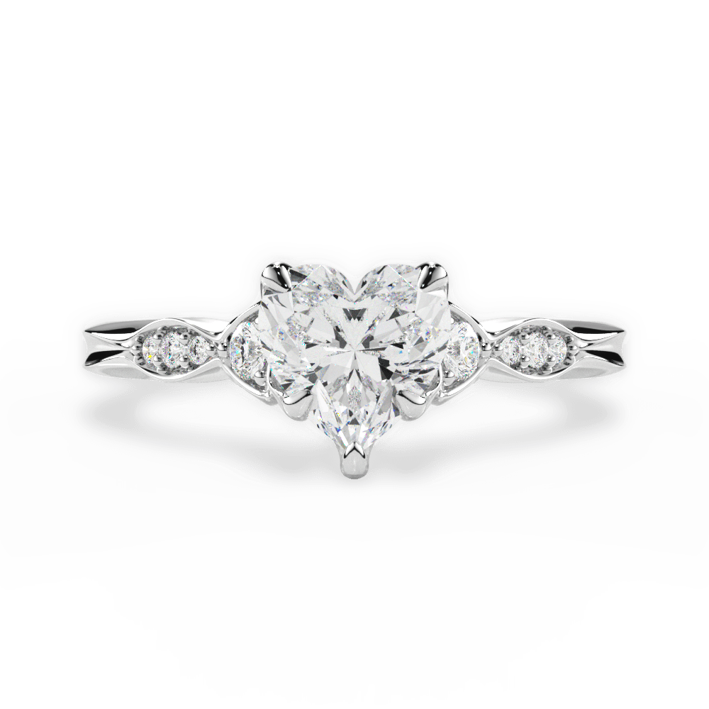 14kt White Gold/18kt White Gold/Platinum/heart/top