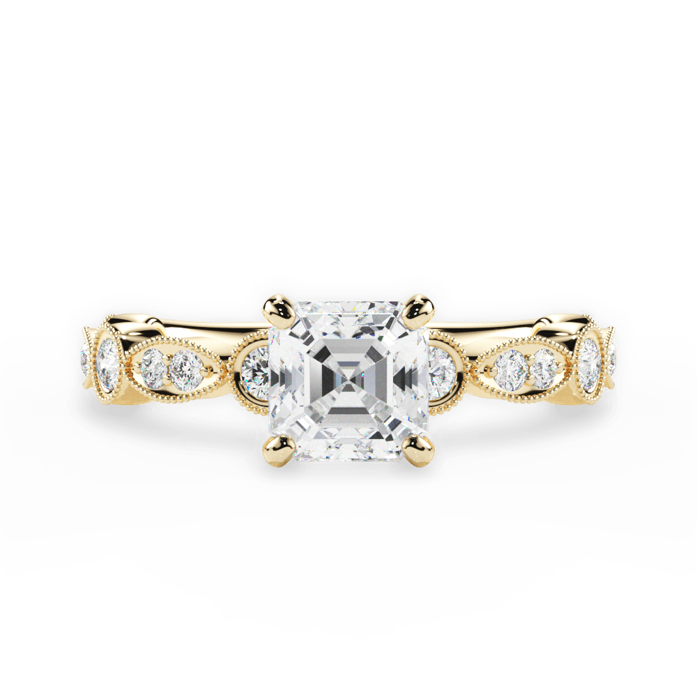 14kt Yellow Gold/18kt Yellow Gold/asscher/top