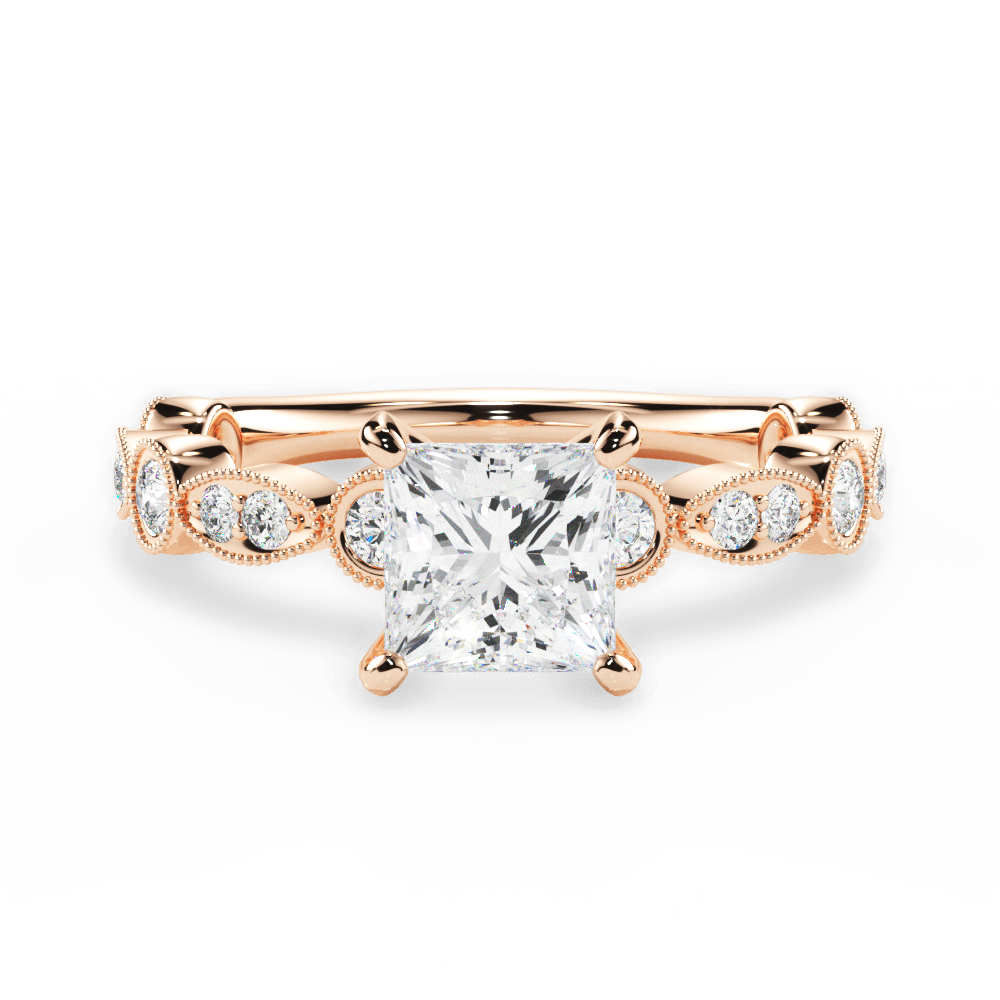 14kt Rose Gold/18kt Rose Gold/princess/top