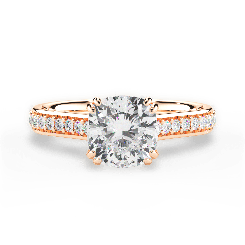 14kt Rose Gold/18kt Rose Gold/cushion/top