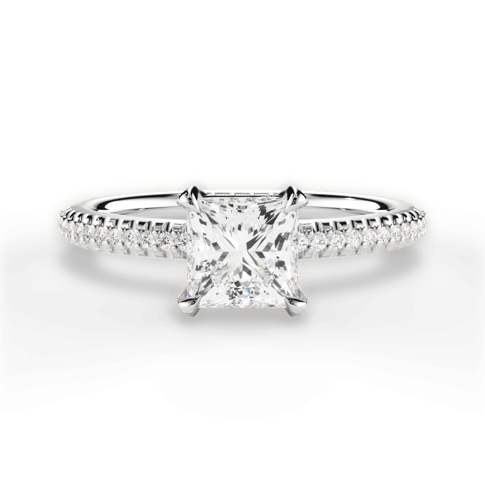 14kt White Gold/18kt White Gold/Platinum/princess/top