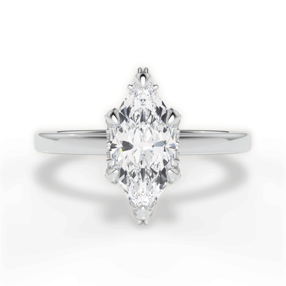 14kt White Gold/18kt White Gold/Platinum/marquise/top