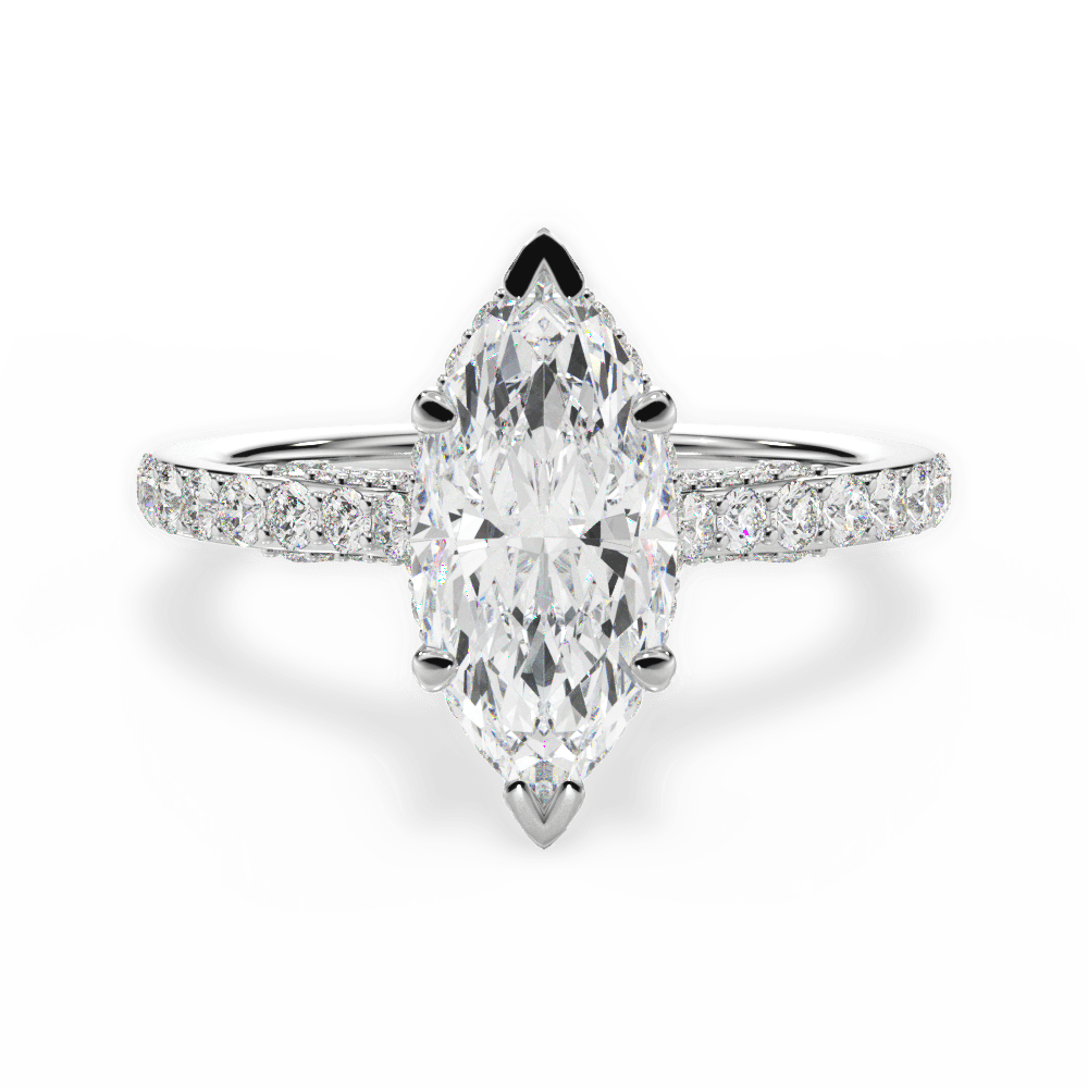 14kt White Gold/18kt White Gold/Platinum/marquise/top