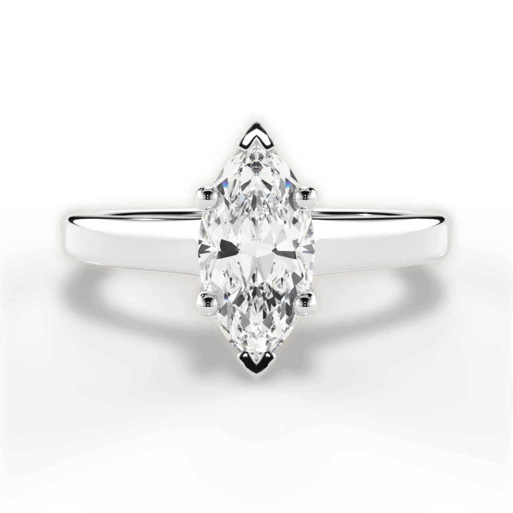 14kt White Gold/18kt White Gold/Platinum/marquise/top