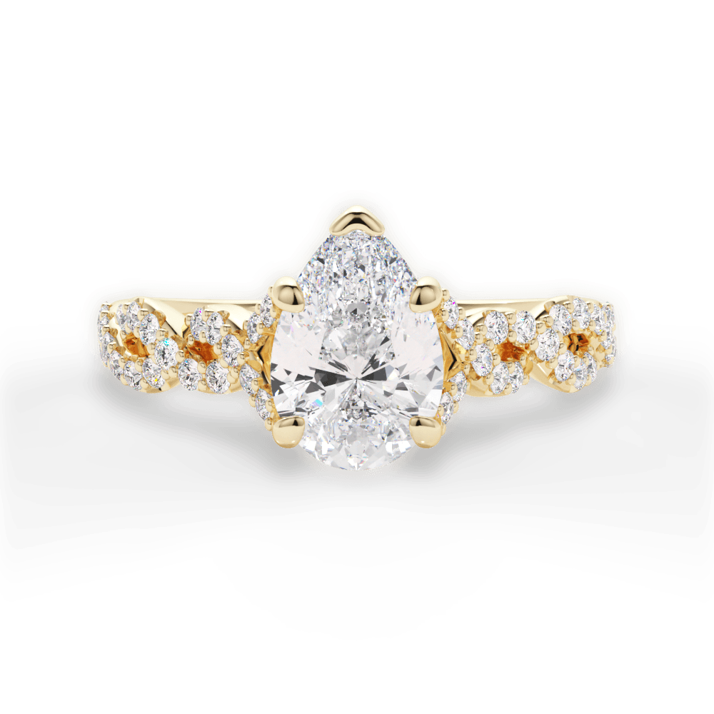 14kt Yellow Gold/18kt Yellow Gold/pear/top