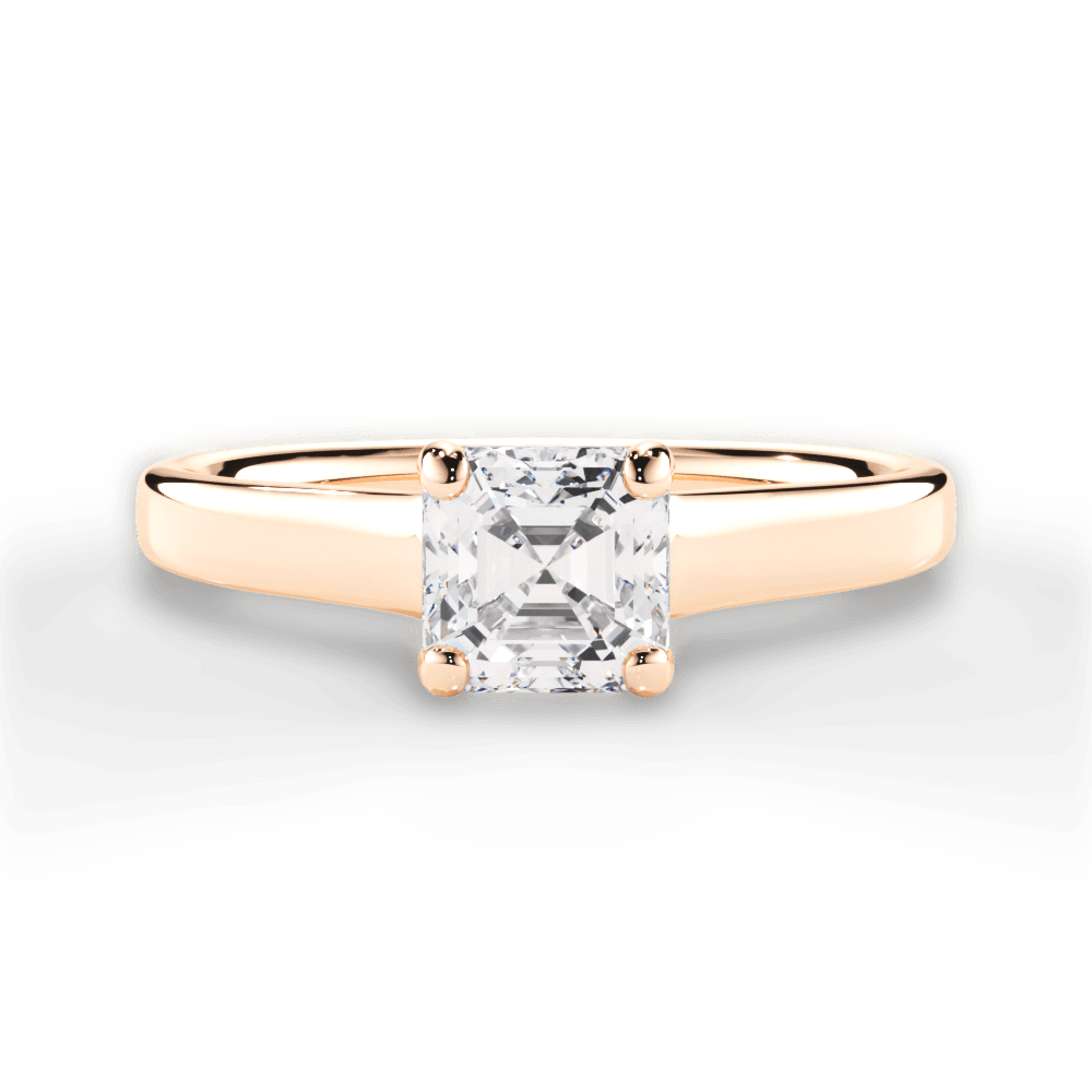 14kt Rose Gold/18kt Rose Gold/asscher/top