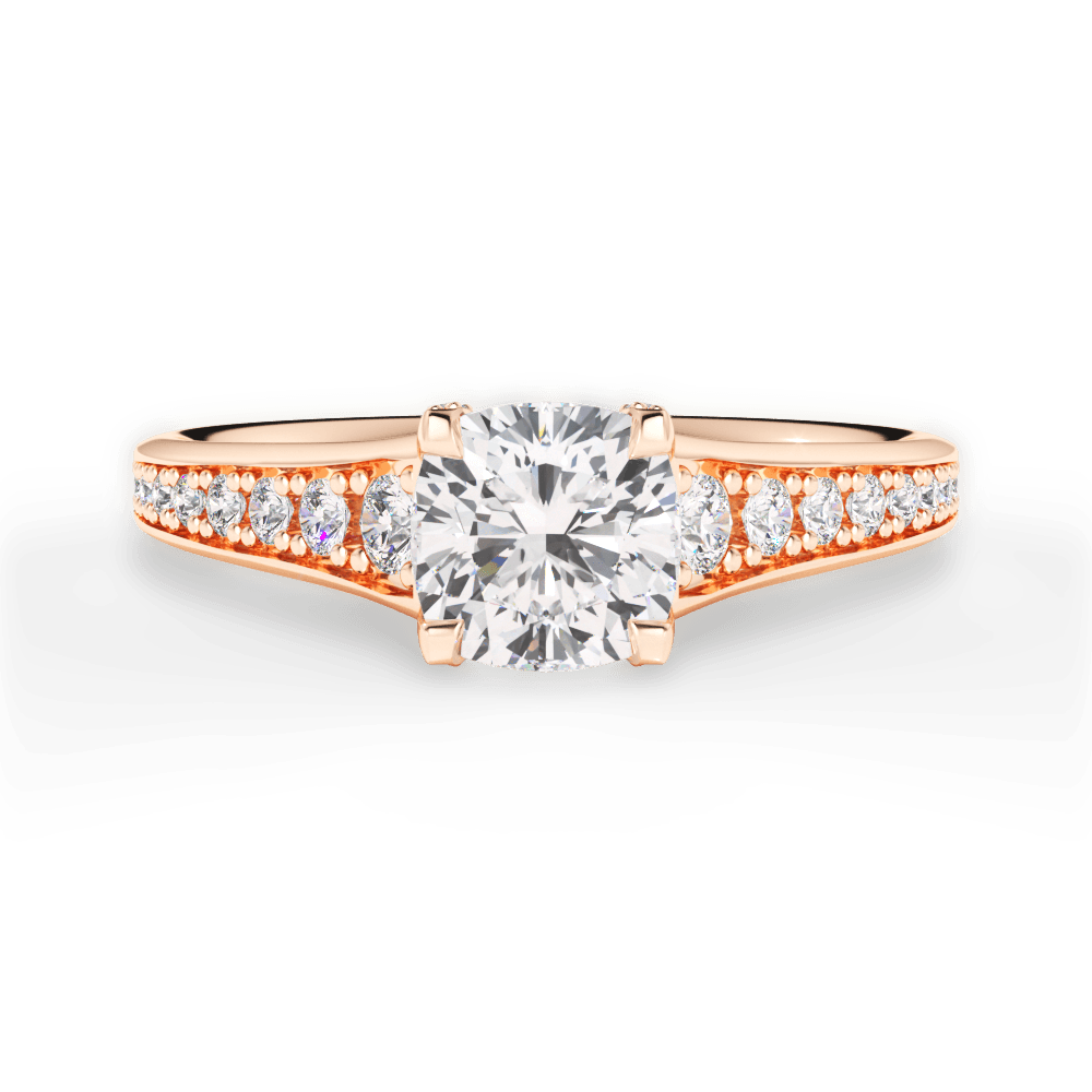 14kt Rose Gold/18kt Rose Gold/cushion/top