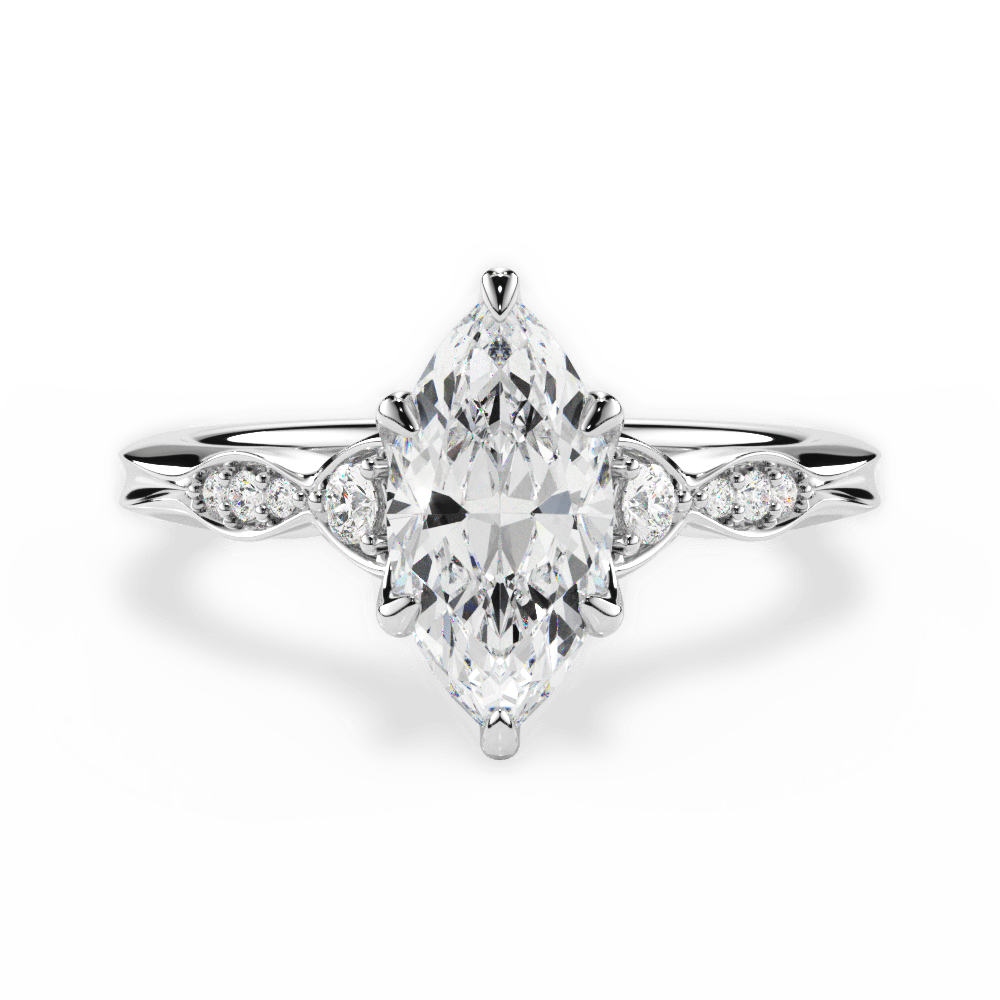 14kt White Gold/18kt White Gold/Platinum/marquise/top