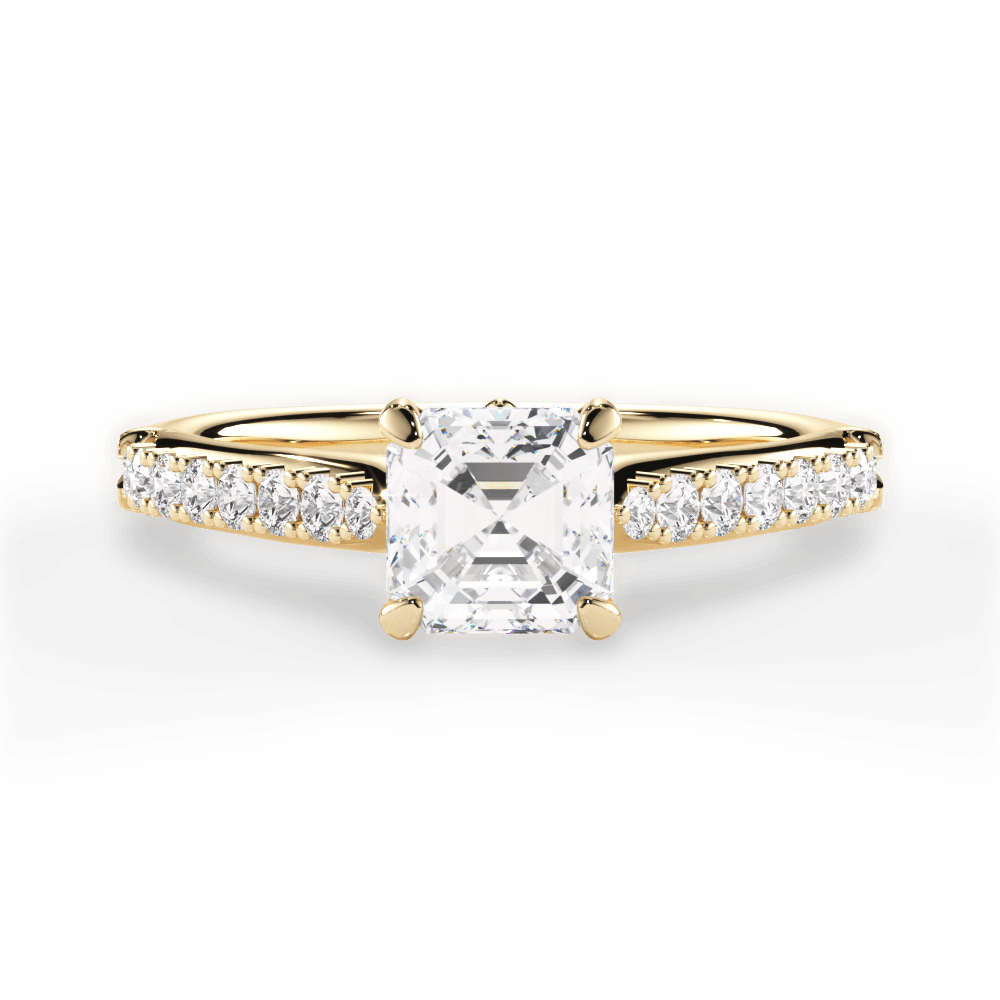 14kt Yellow Gold/18kt Yellow Gold/asscher/top