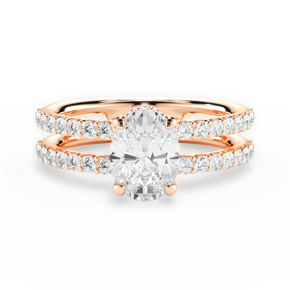 14kt Rose Gold/18kt Rose Gold/oval/top