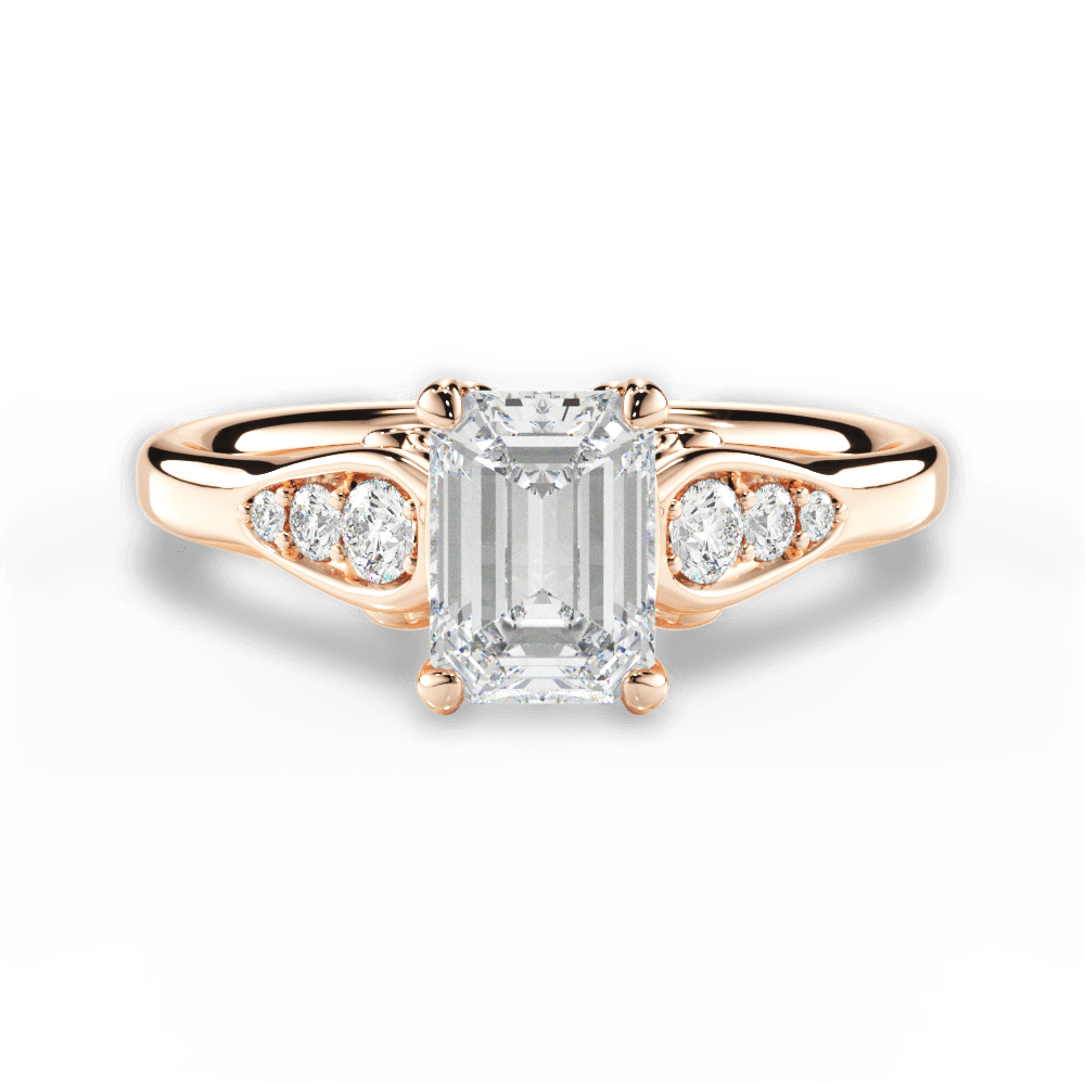 14kt Rose Gold/18kt Rose Gold/emerald/top