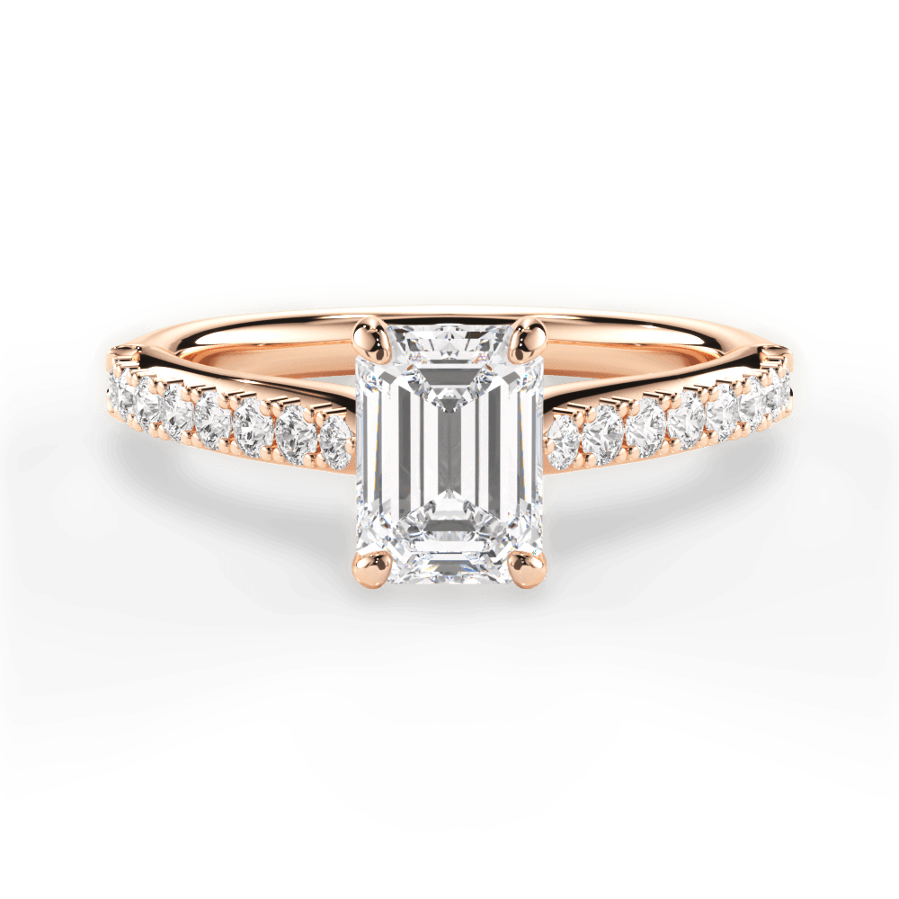 14kt Rose Gold/18kt Rose Gold/emerald/top