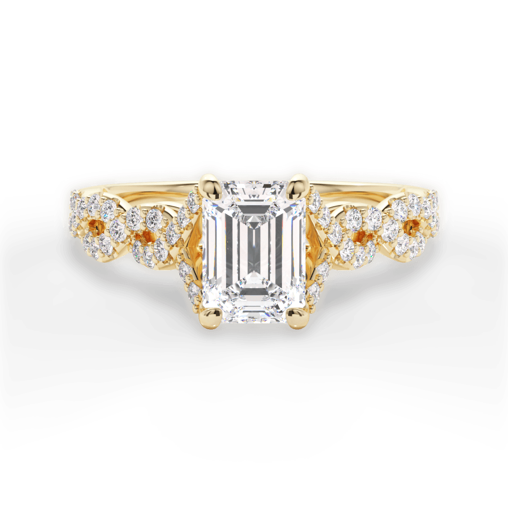 14kt Yellow Gold/18kt Yellow Gold/emerald/top