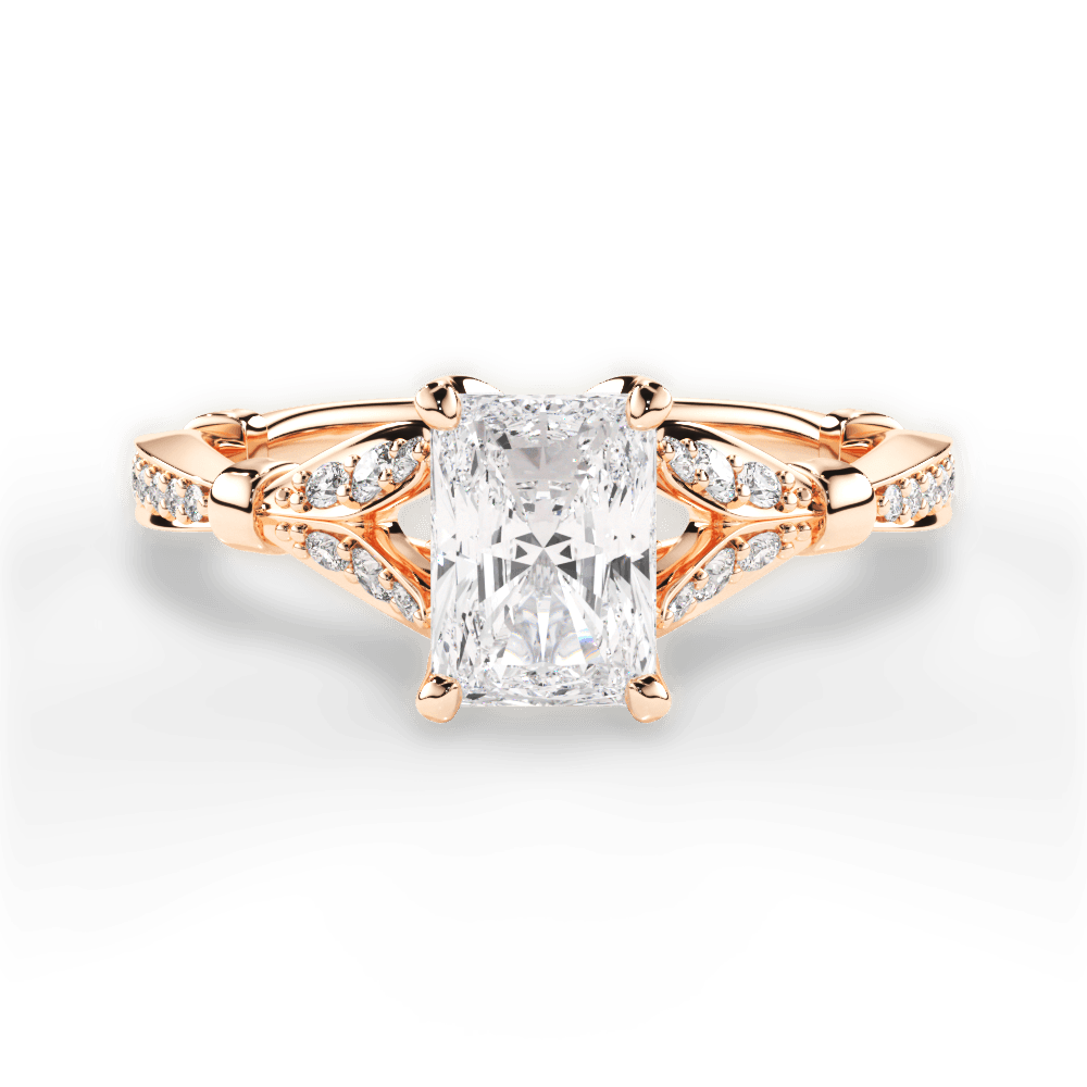 14kt Rose Gold/18kt Rose Gold/radiant/top