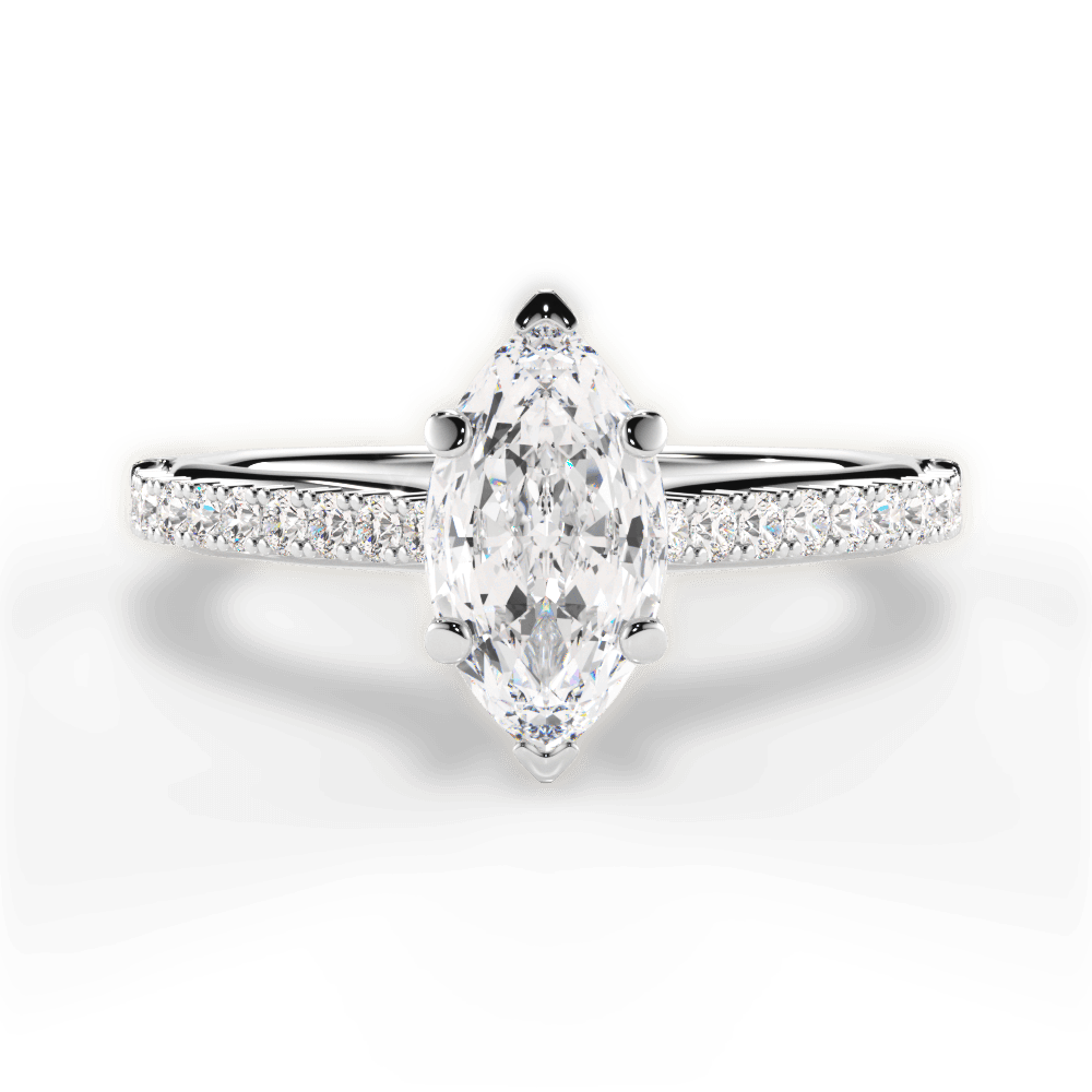 14kt White Gold/18kt White Gold/Platinum/marquise/top