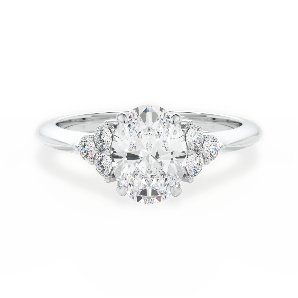 14kt White Gold/18kt White Gold/Platinum/oval/top