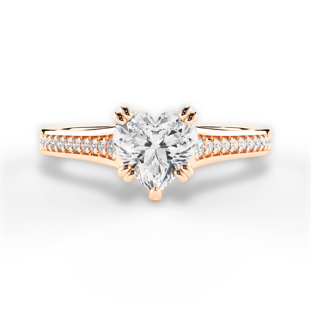 14kt Rose Gold/18kt Rose Gold/heart/top