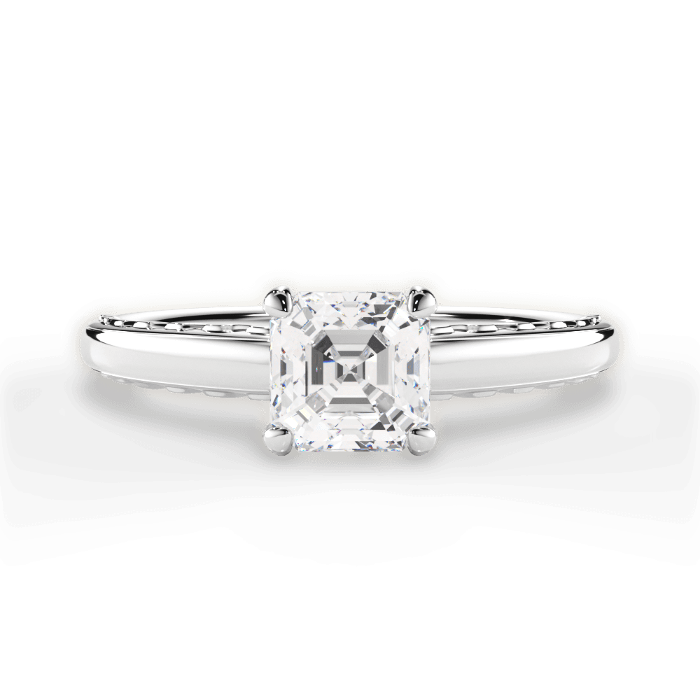 14kt White Gold/18kt White Gold/Platinum/asscher/top