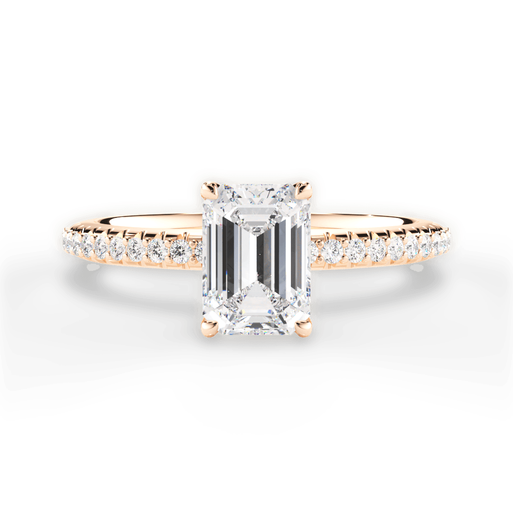 14kt Rose Gold/18kt Rose Gold/emerald/top