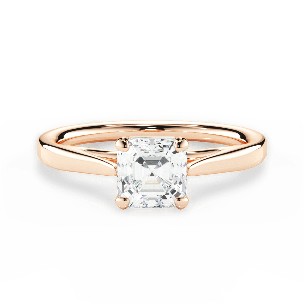 14kt Rose Gold/18kt Rose Gold/asscher/top