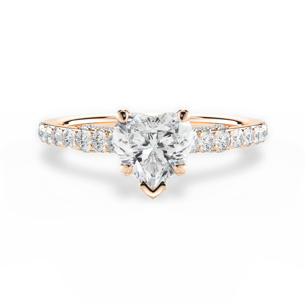 14kt Rose Gold/18kt Rose Gold/heart/top