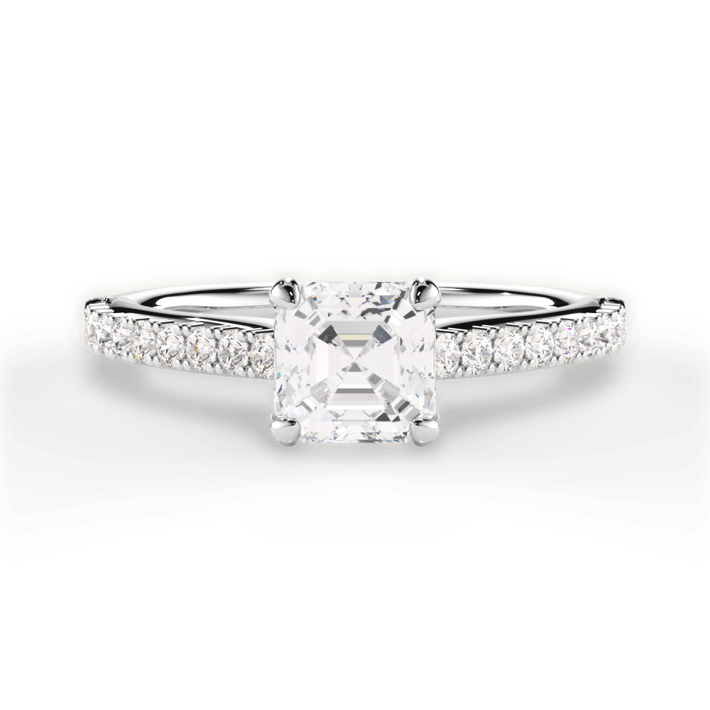 14kt White Gold/18kt White Gold/Platinum/asscher/top