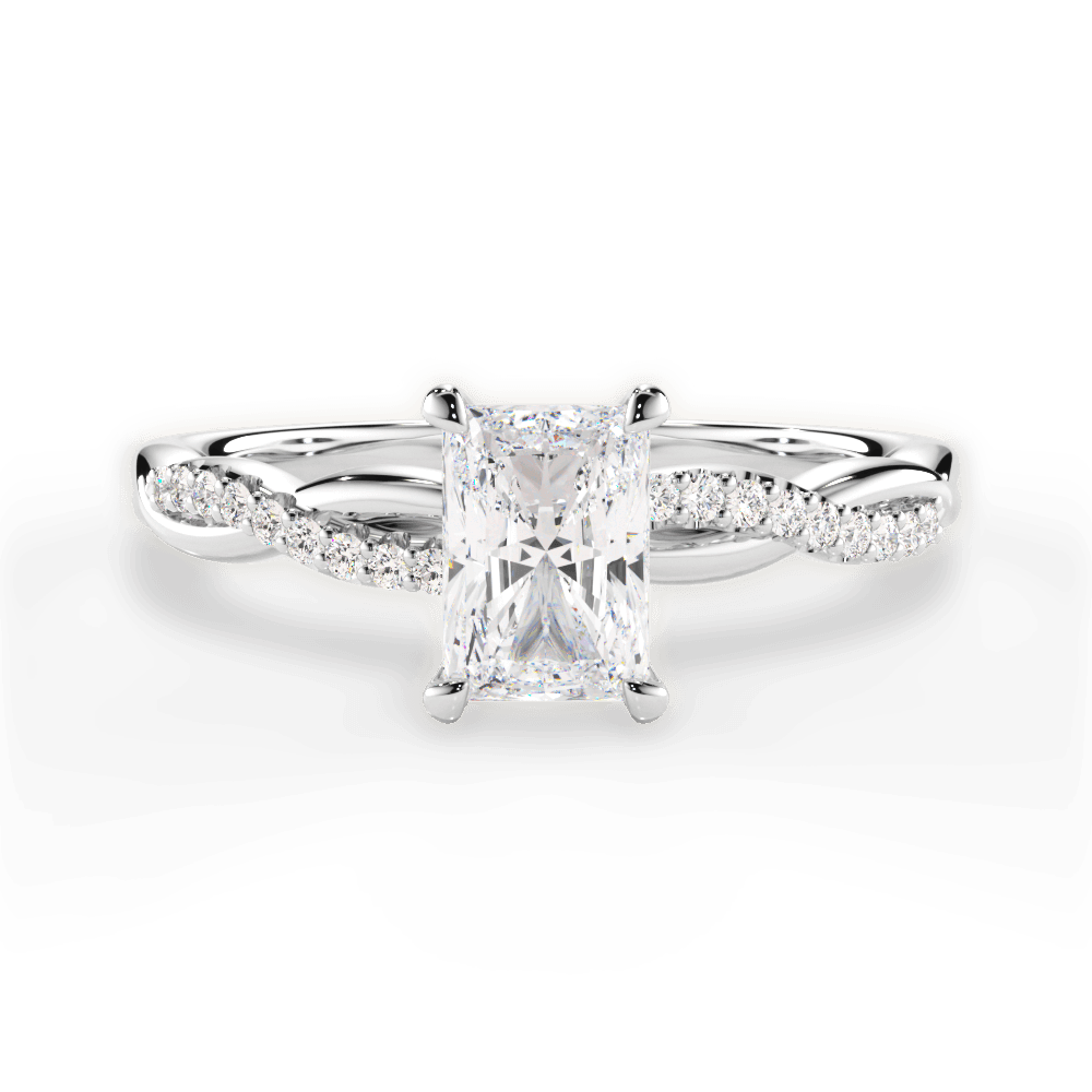 14kt White Gold/18kt White Gold/Platinum/radiant/top