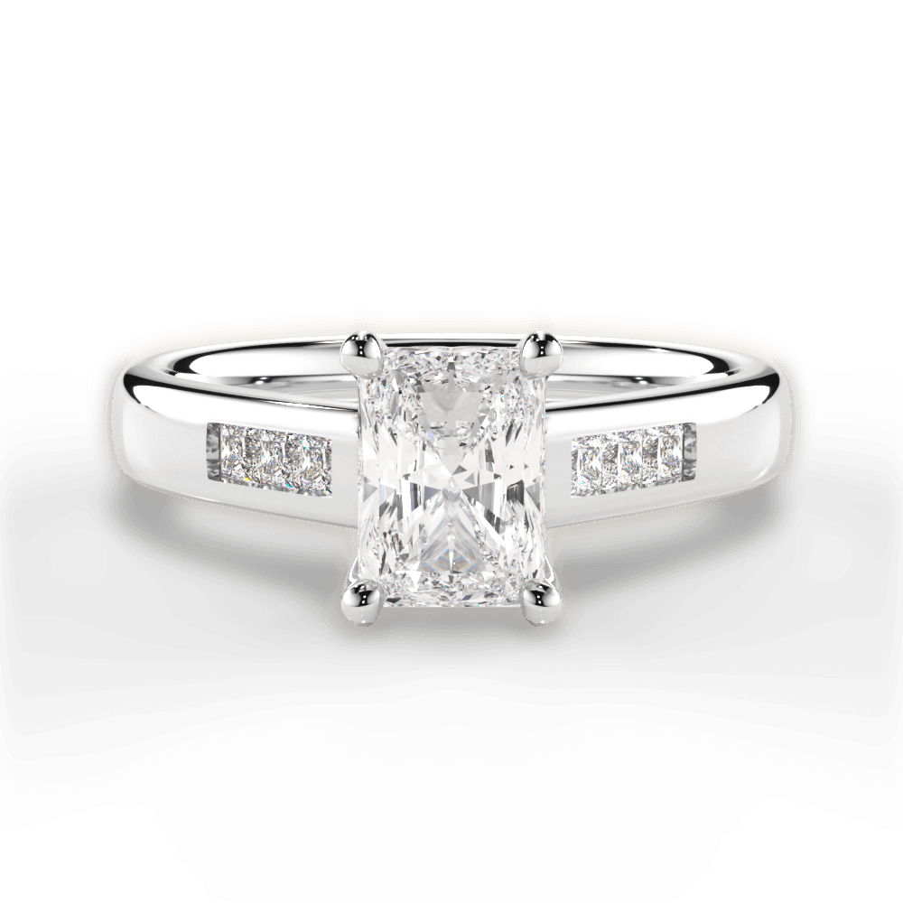 14kt White Gold/18kt White Gold/Platinum/radiant/top