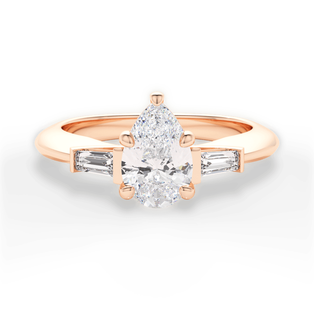 14kt Rose Gold/18kt Rose Gold/pear/top