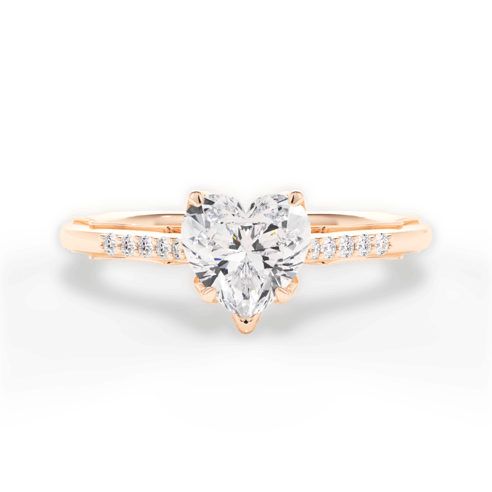 14kt Rose Gold/18kt Rose Gold/heart/top