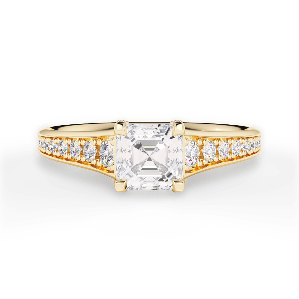 14kt Yellow Gold/18kt Yellow Gold/asscher/top