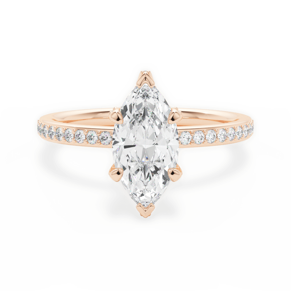 14kt Rose Gold/18kt Rose Gold/marquise/top
