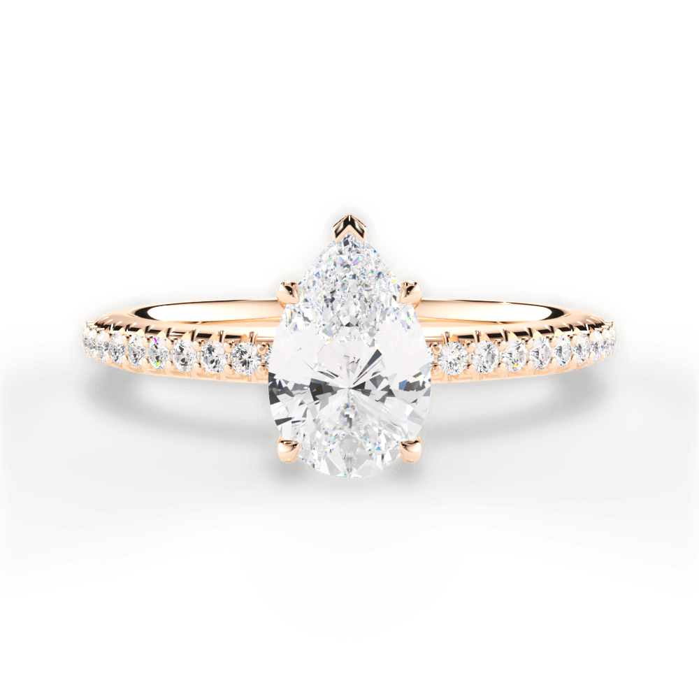 14kt Rose Gold/18kt Rose Gold/pear/top