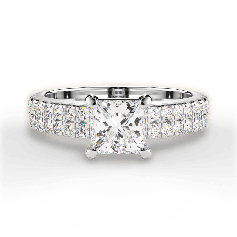 14kt White Gold/18kt White Gold/Platinum/princess/top