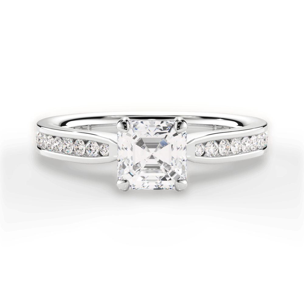 14kt White Gold/18kt White Gold/Platinum/asscher/top